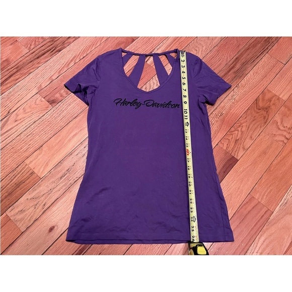 Harley Davidson Purple Cut Out T-Shirt El Paso Texas Women’s Size Large Y2K - Picture 12 of 12